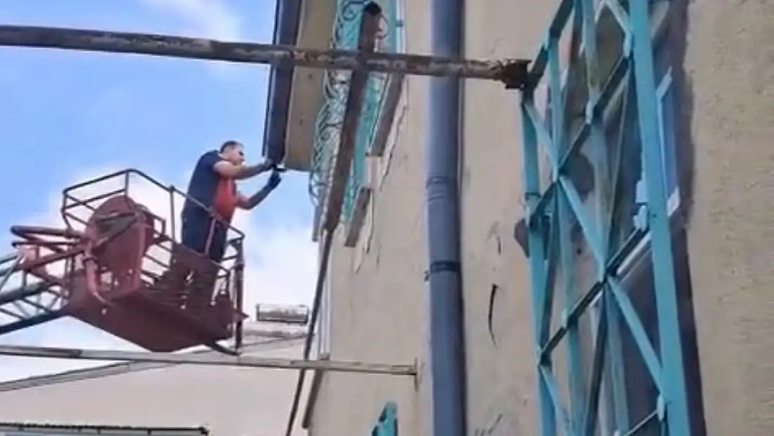 Develi’de çatıya takılan kırlangıç itfaiye ekiplerince kurtarıldı