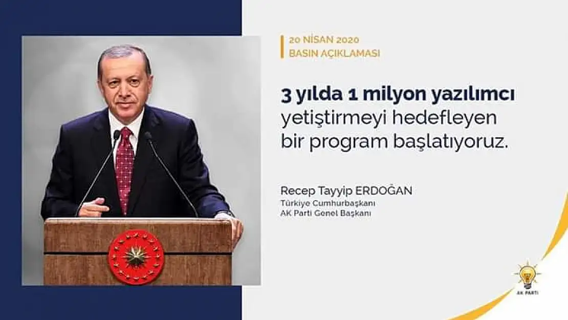 1 milyon kişi yazılımcı olabilir