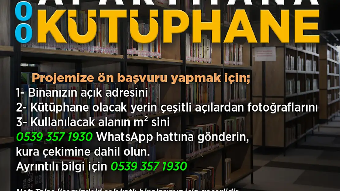 100 APARTMANA 100 KÜTÜPHANE