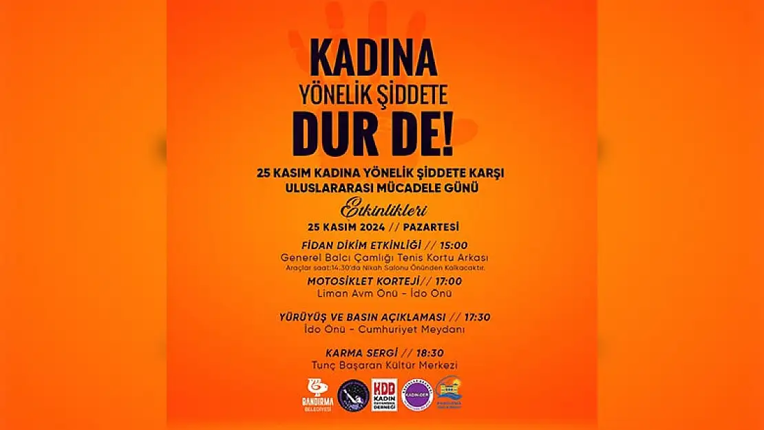 Bandırma'da 'Kadına Şiddet' Etkinlikleri