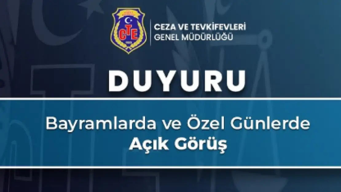 Bayram'da cezaevi açık görüş süreleri açıklandı