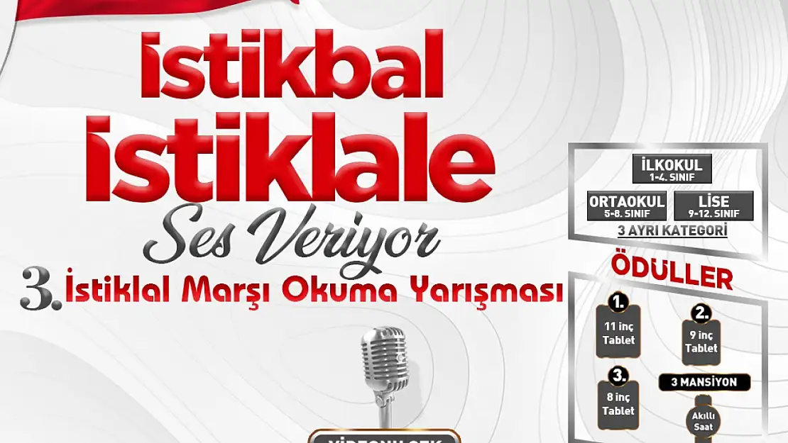 Büyükşehir'in yarışmasıyla gençler İstiklal marşı'nı seslendirecek