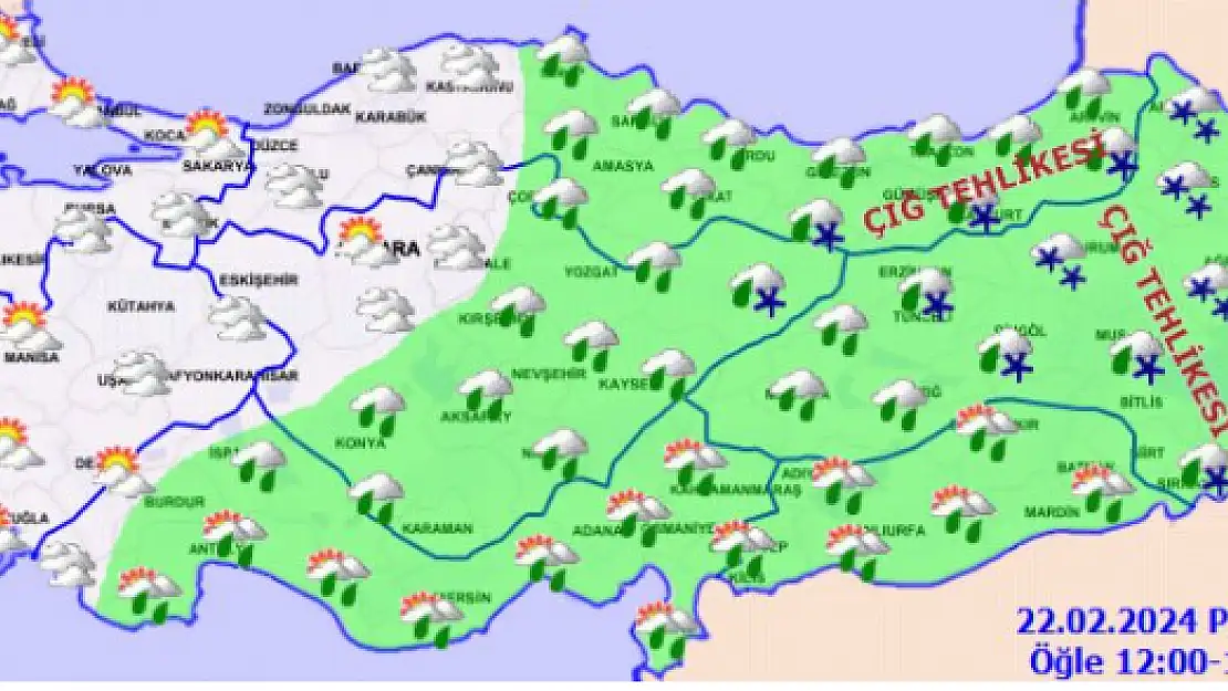 Doğu'ya kar, iç bölgelere yağmur uyarısı