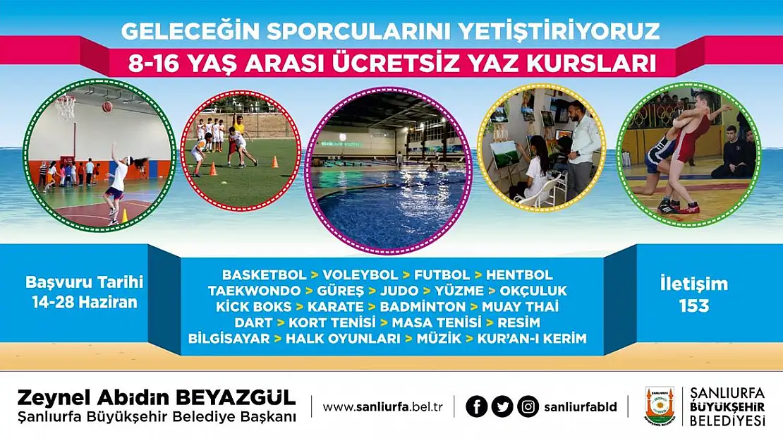 GENÇELERE YÖNELİK 21 BRANŞTA ÜCRETSİZ YAZ KURSU