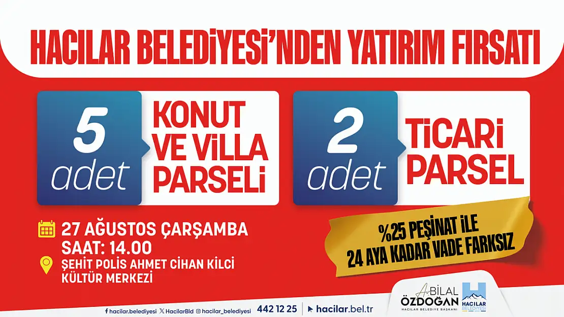 Hacılar Belediyesi 21-27 Ağustos İlan