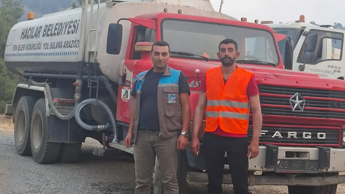 Hacılar'dan yangın bölgesine destek