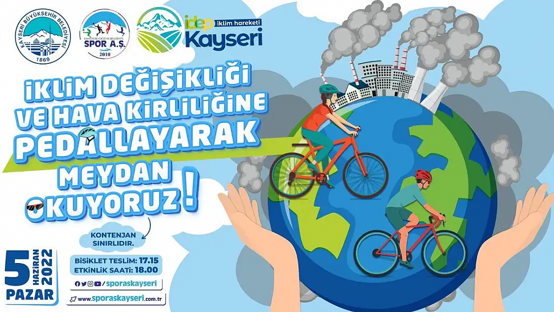 HAVA KİRLİLİĞİNE PEDALLAYARAK MEYDAN OKUYOR