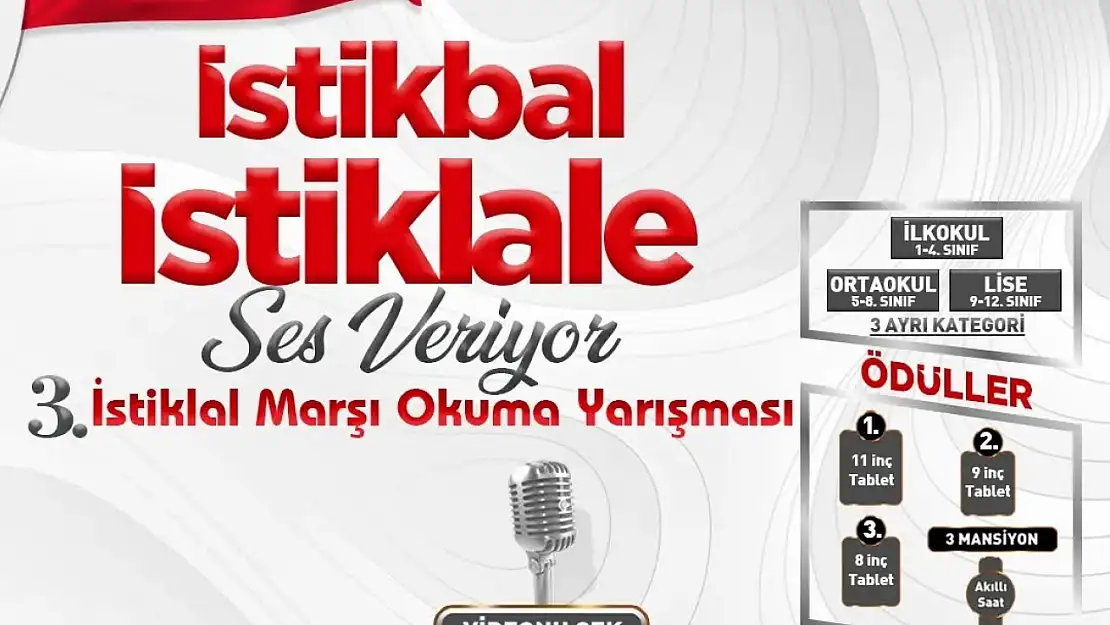 'İstikbal İstiklale Ses Veriyor' yarışması başvuruları devam ediyor