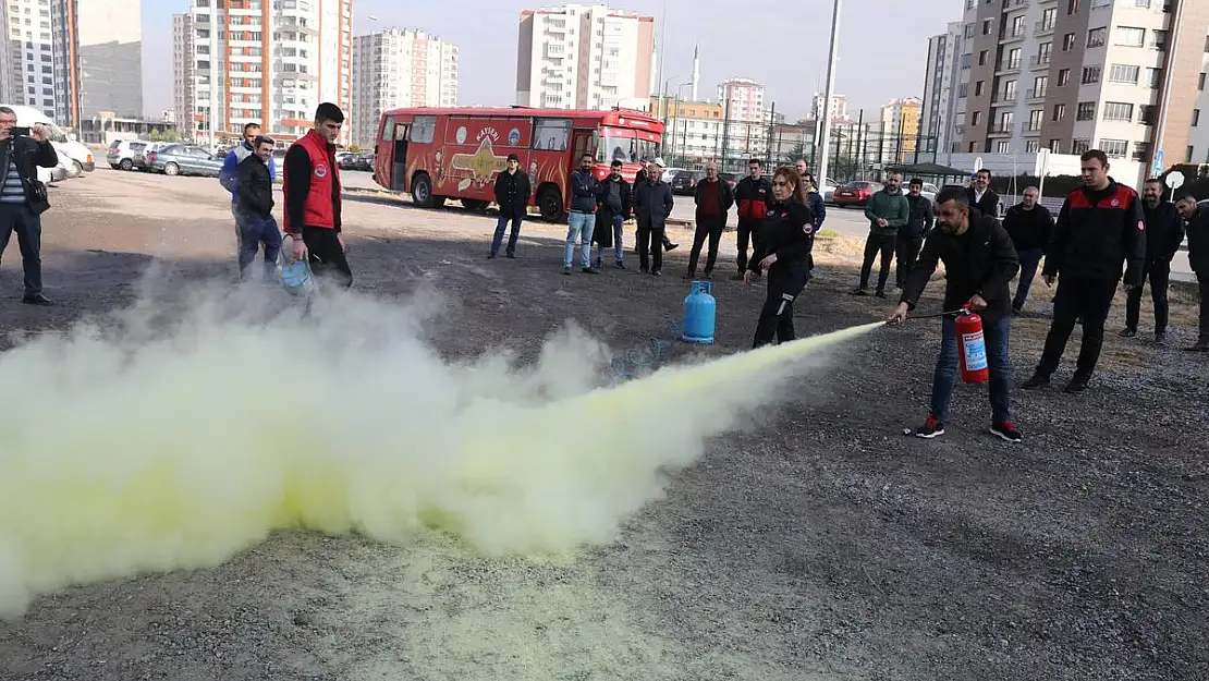 KASKİ'DE YANGIN TATBİKATI