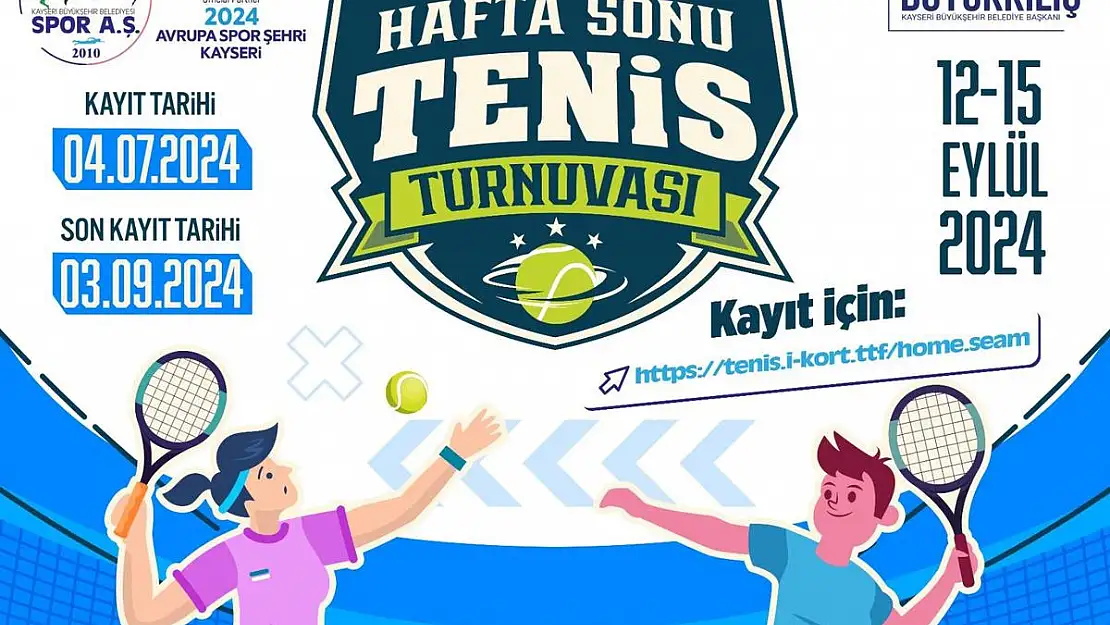 Kayseri, 12 Yaş Hafta Sonu Tenis Turnuvası'na ev sahipliği yapacak