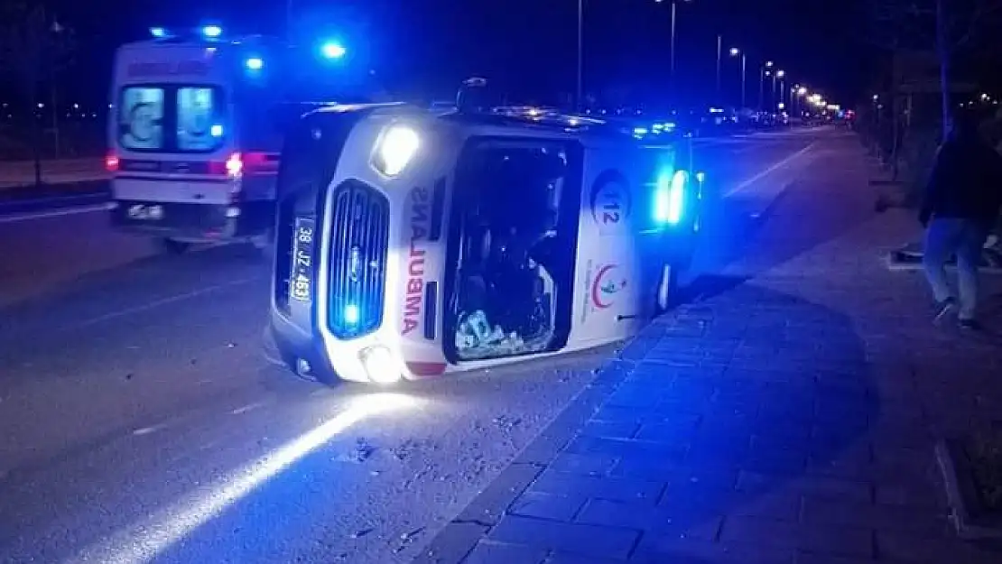 Kayseri de ambulans kazası