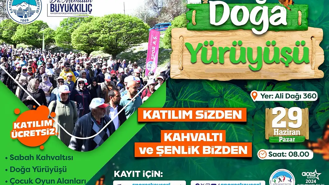Kayseri'de 'doğa'da buluşalım' yürüyüşü