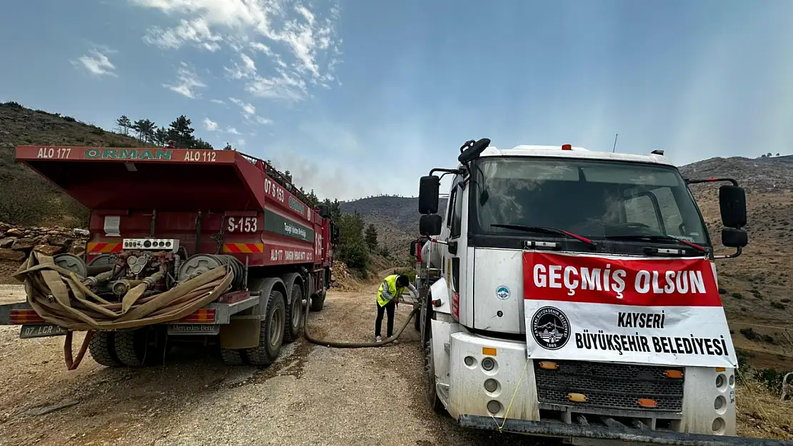 Kayseri'den silifke yangınına destek