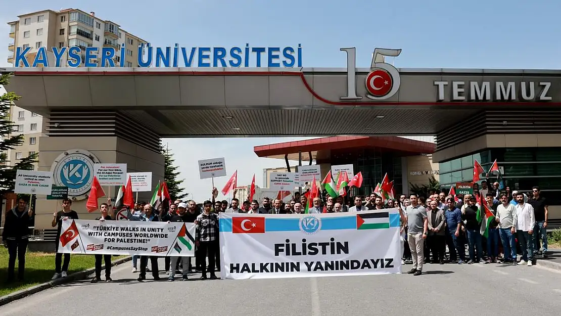 Kayseri Üniversitesi'nde  Filistin eylemi