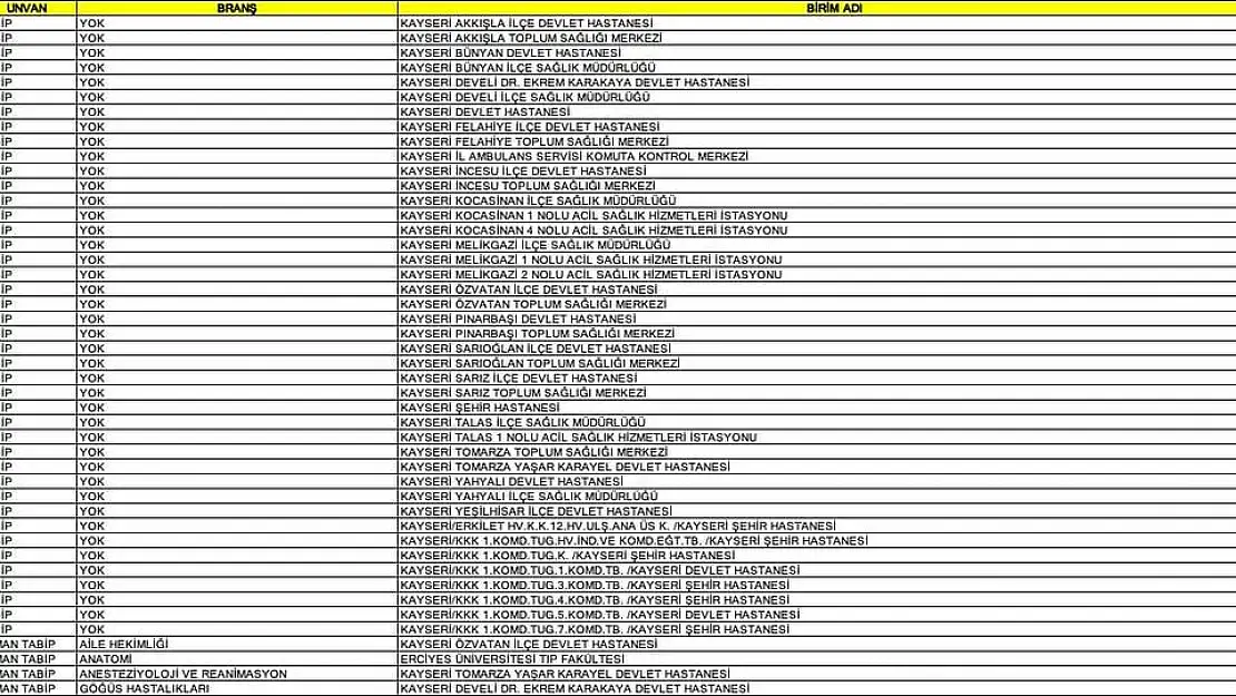 Kayseri'ye 187 doktor atandı
