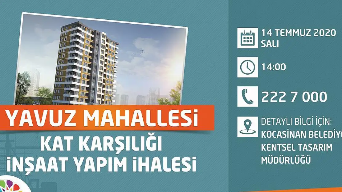 KOCASİNAN'DA KENTSEL DÖNÜŞÜM İÇİN İHALE VAKTİ