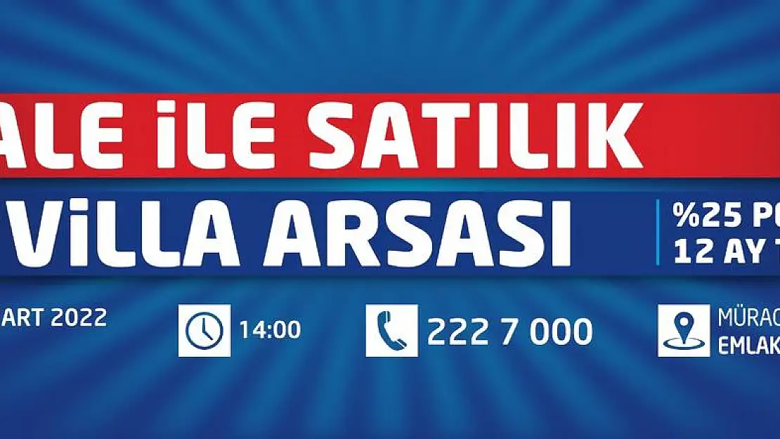 KOCASİNAN'DA VİLLA ARSASI İHALESİNE SON 2 GÜN