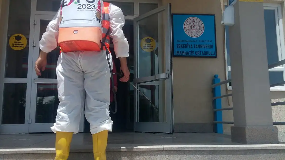 Okullar sınav öncesi dezenfekte edildi