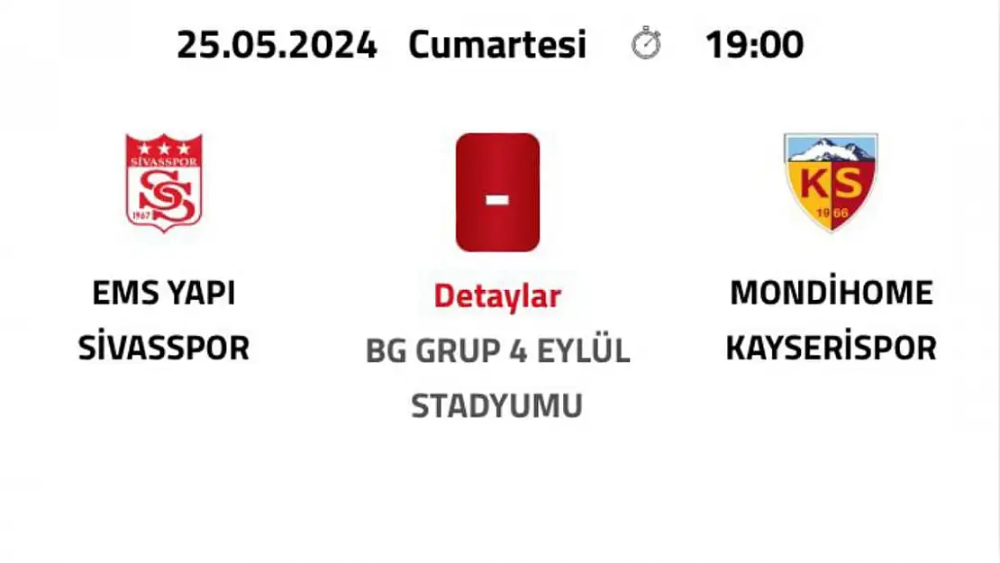 Sivasspor - Kayserispor maçı Cumartesi günü oynanacak