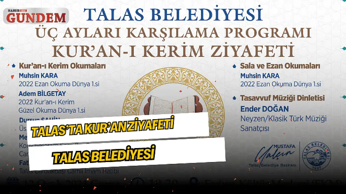 TALAS'TA KUR'AN ZİYAFETİ