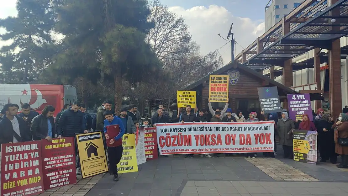 TOKİ mağdurları eyleme devam ediyor
