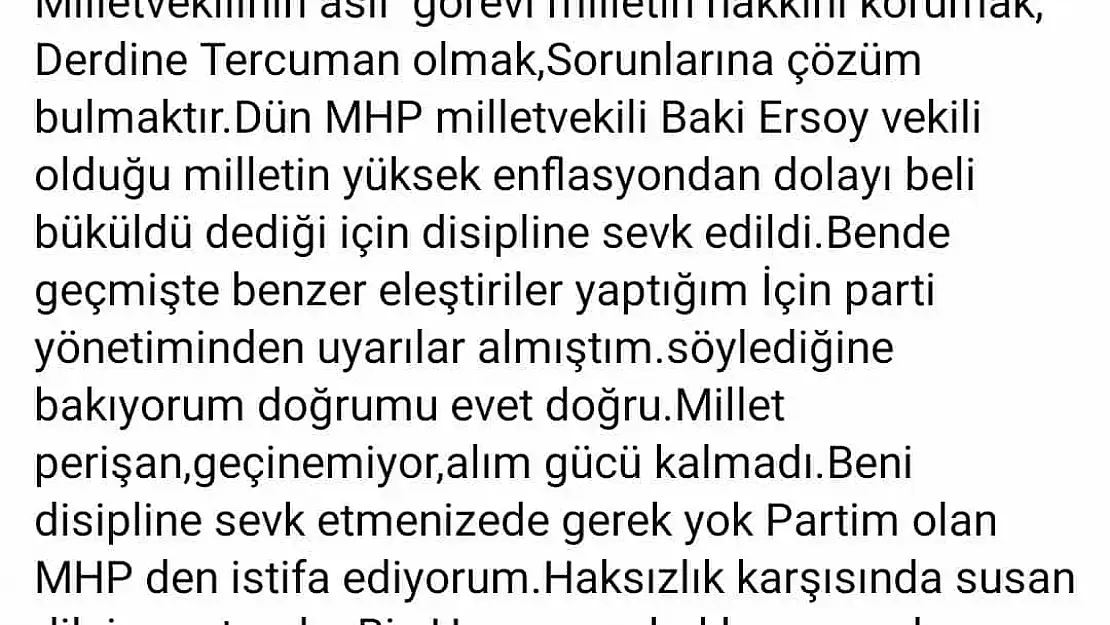 ÜNLÜ MÜTEAHHİT MHP'DEN İSTİFA ETTİ