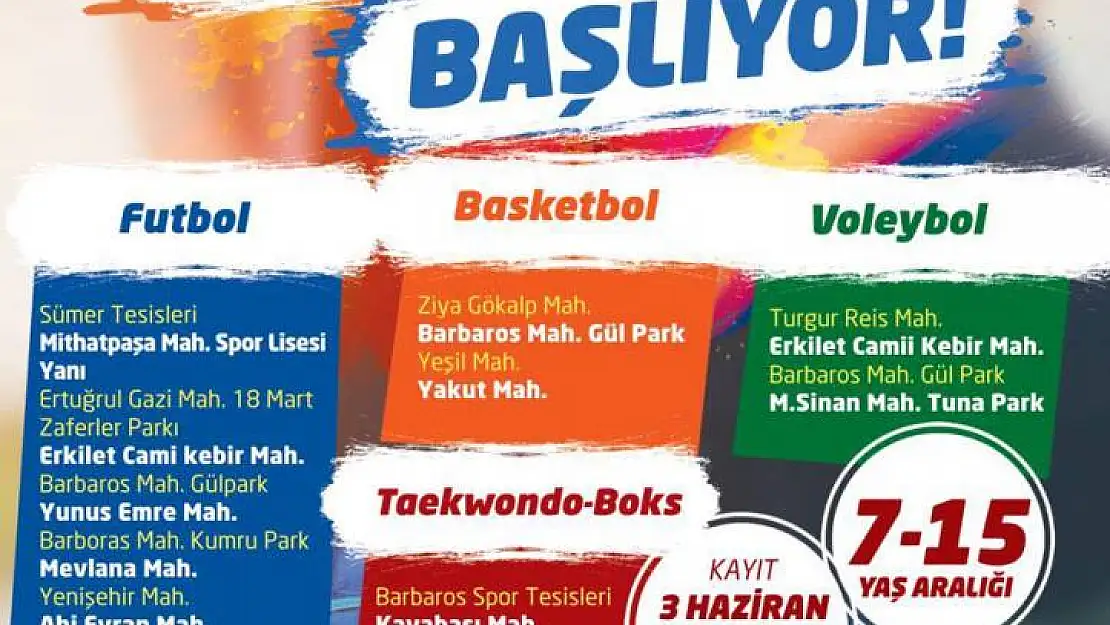 Yaz kursları başlıyor