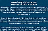 Kayseri'de şiddetli yağış hayatı felç etti