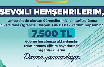 Büyükşehir'den öğrenci ailelerine 22 milyon tl destek