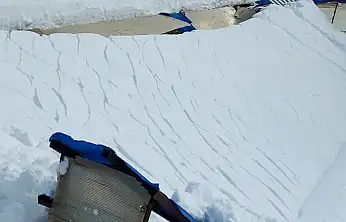 Develi'de kar nedeniyle besi işletmesinin çatısı çöktü