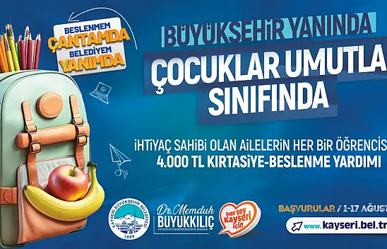 Kayseri Büyükşehir'den eğitime 4 bin tl'lik destek