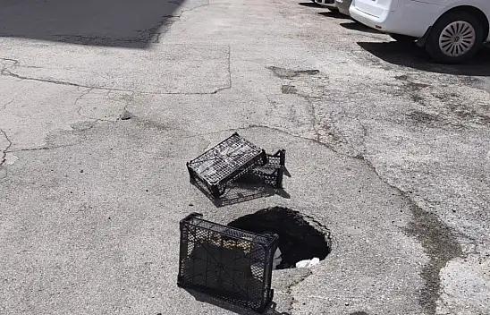 Kayseri'de açılan çukur korkuttu