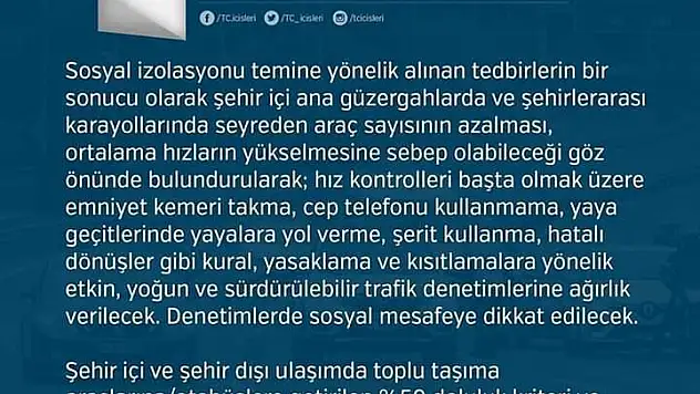 1 Ekim'de kadar önlem alınıyor