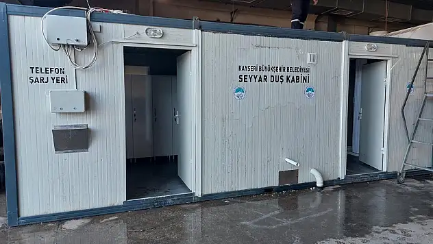 8 DUŞ, 2 WC'Lİ SEYYAR DUŞ KABİNİ BÖLGEDE