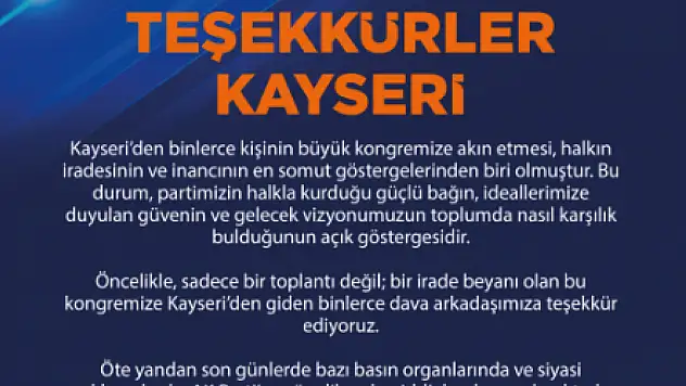 Ak Parti'den kongre ile ilgili açıkma yaptı