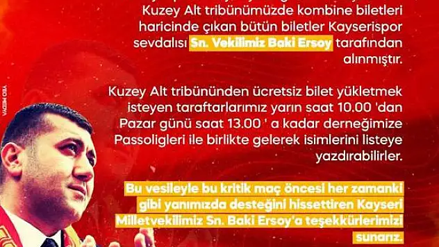 Baki Ersoy'dan Kayserisporlulara jest