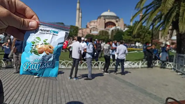 Başkan Çınar, Ayasofya-İ Kebir Cami-İ Şerif Önünde Kayısı İkram Etti