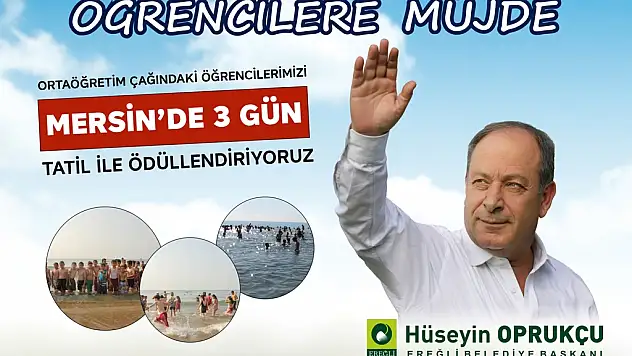 BAŞKAN OPRUKÇU'DAN ORTAÖĞRETİM ÖĞRENCİLERİNE TATİL MÜJDESİ