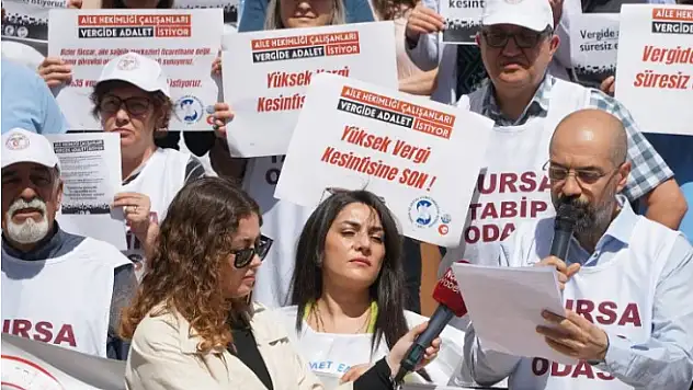 Bursa'da sağlık çalışanları vergide adalet istiyor