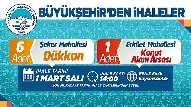 BÜYÜKŞEHİR'DEN İHALELER