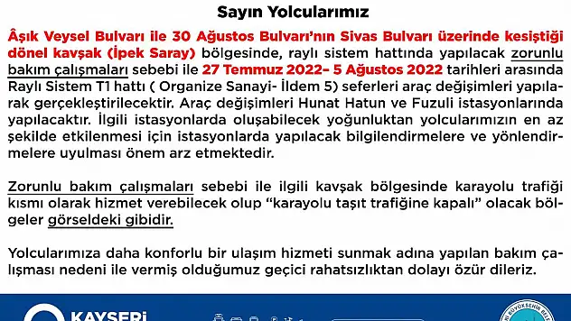 BÜYÜKŞEHİR ULAŞIM A.Ş.'DEN ÖNEMLİ DUYURU