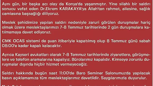 Doktor ve Avukatlar boykota başladı