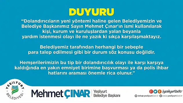 Dolandırıcı uyarısı