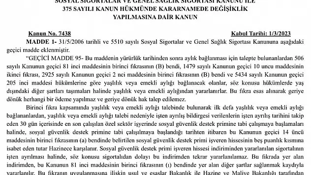 EYT resmi gazetede yayınlandı