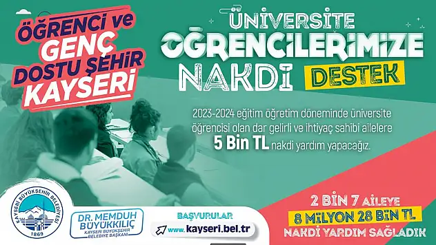 ÜNİVERSİTE ÖĞRENCİLERİNE DESTEKLER SÜRÜYOR