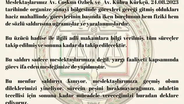 Hacze giden avukatlara saldırı olayı hakkında açıklama