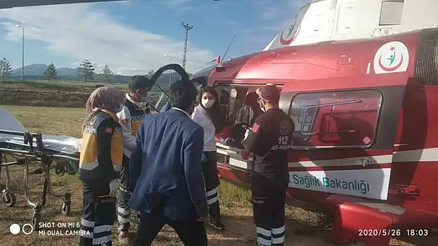 Hava ambulansı hayat kurtardı