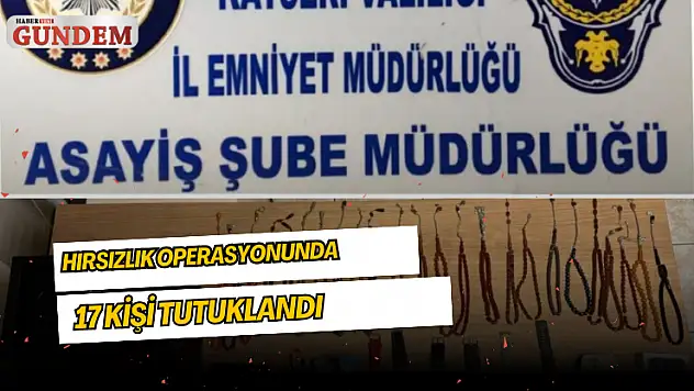 Hırsızlık operasyonunda 17 kişi tutuklandı