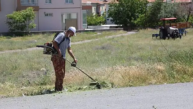 İncesu da ot temizliği