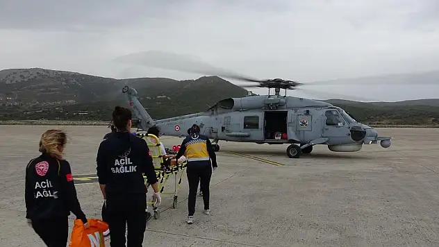 KADIN HASTAYA ADADAN HELİKOPTERLİ TAHLİYE